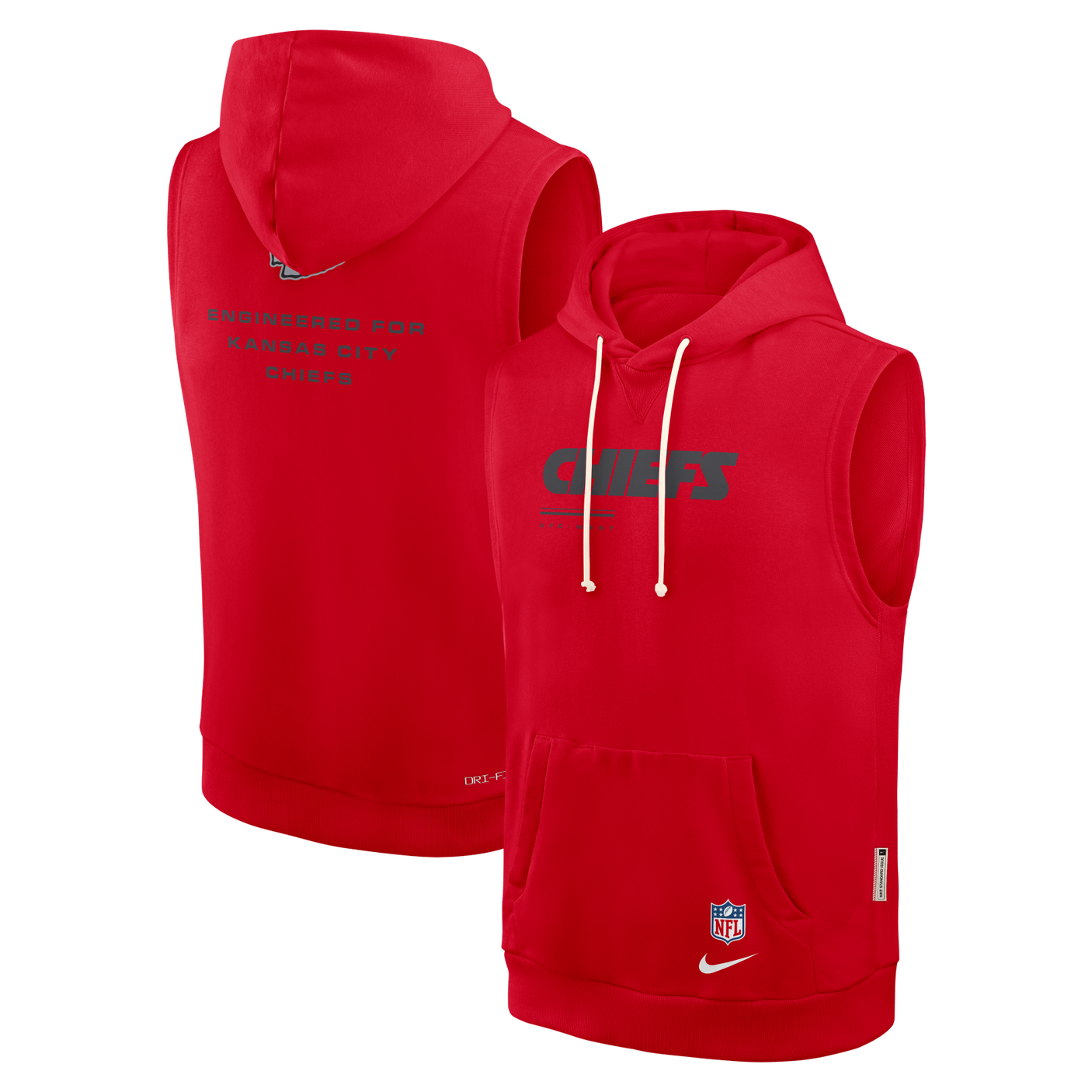 Chiefs 2026 Nike Men's Dri-Fit Sleeveless Fleece Hoodie