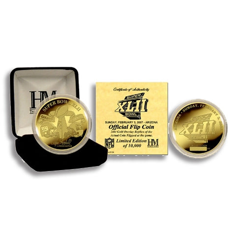 Super Bowl XLII (42) Goldplate Flip Coin