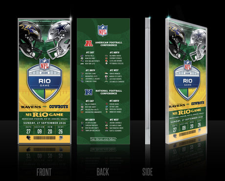 2026 NFL International Games Ravens vs Cowboys Rio Acrylic Ticket