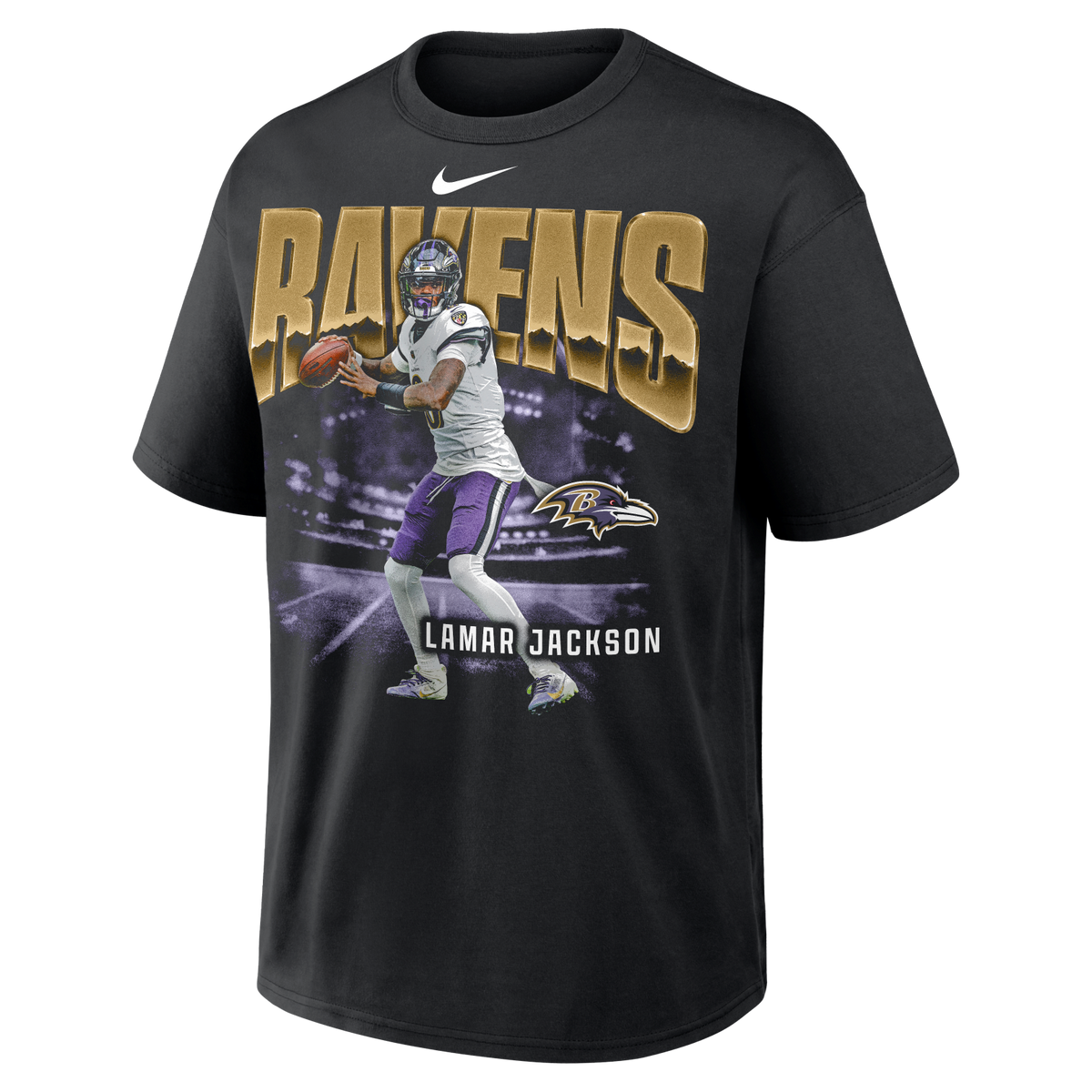 Ravens Lamar Jackson 2026 Nike Men's Loose Fit Heavyweight T-Shirt