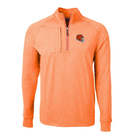 Browns Cutter and Buck Men's Adapt Eco Heather Quarter Zip Pullover