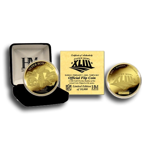 Super Bowl XLIII (43) Goldplate Flip Coin