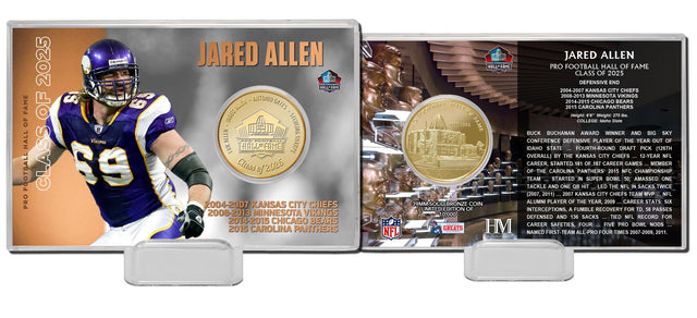 Vikings Jared Allen Pro Football Hall of Fame Class of 2025 Bronze Coin Card - DS