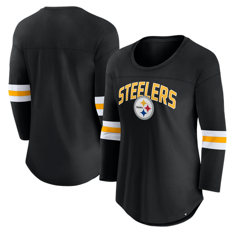 Steelers Women's Fanatics First Team Arch 3/4 Sleeve T-Shirt