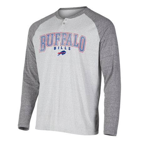 Bills Concepts Sport Ledger Raglan Long Sleeve Henley T-Shirt