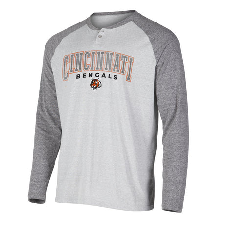 Bengals Concepts Sport Ledger Raglan Long Sleeve Henley T-Shirt