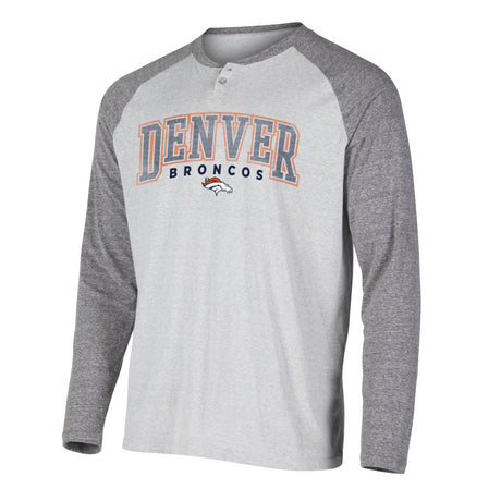 Broncos Concepts Sport Ledger Raglan Long Sleeve Henley T-Shirt