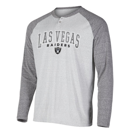 Raiders Concepts Sport Ledger Raglan Long Sleeve Henley T-Shirt