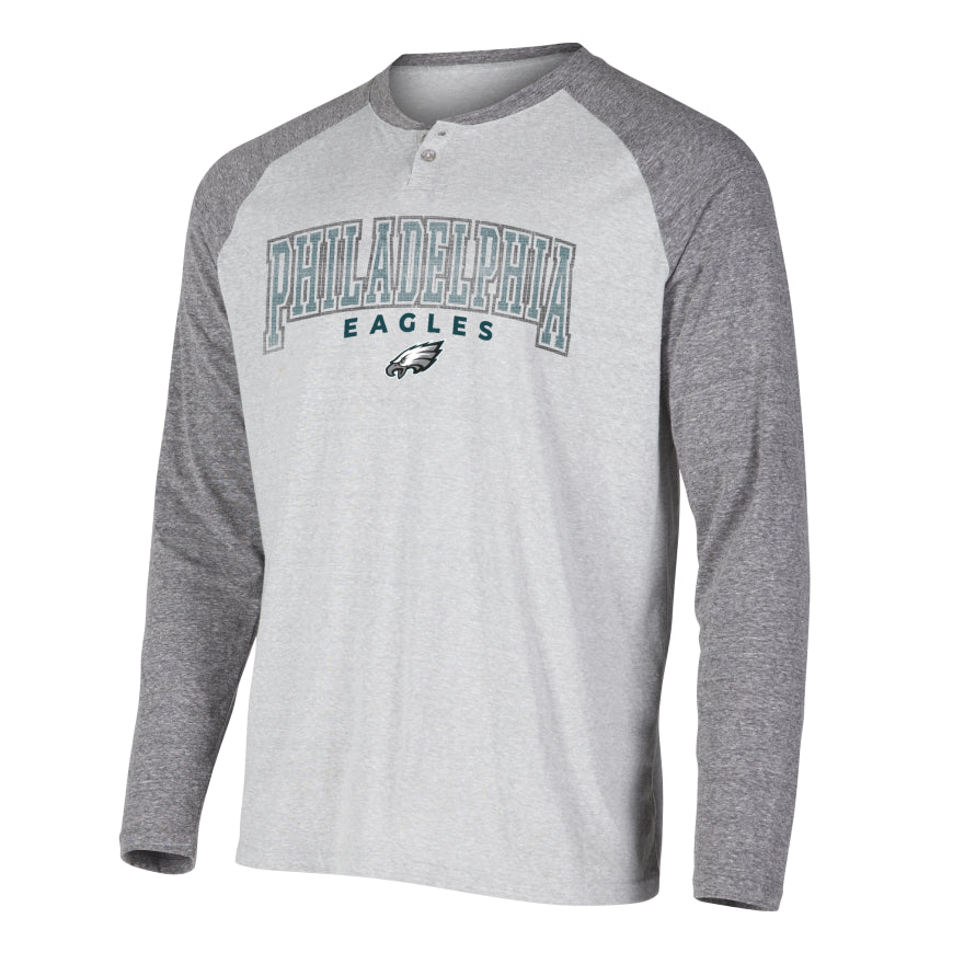 Eagles Concepts Sport Ledger Raglan Long Sleeve Henley T-Shirt