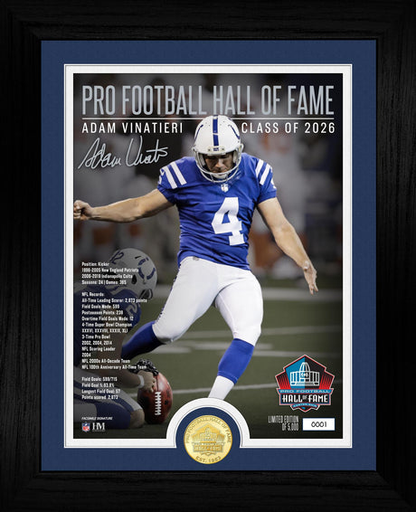 Adam Vinatieri Colts Class of 2026 Hall of Fame Induction Bronze Coin Photo Mint
