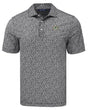 Packers Cutter and Buck Men's Black Pike Eco Flora Print Polo
