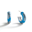 Panthers Puffy Enamel Hoop Earrings