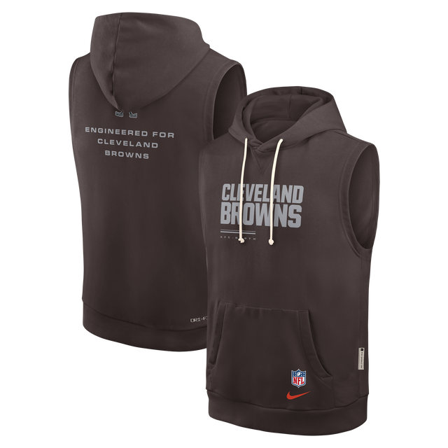 Browns 2026 Nike Men's Dri-Fit Sleeveless Fleece Hoodie
