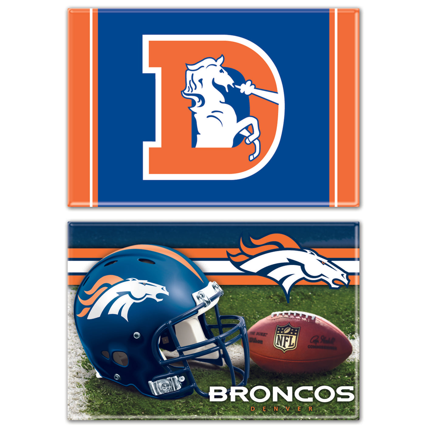 Broncos 2-Pack Rectangle Magnets
