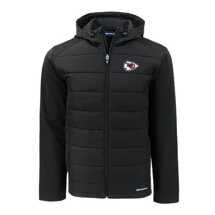 Chiefs Cutter and Buck Men's Evoke Eco Hybrid Hooded Jacket