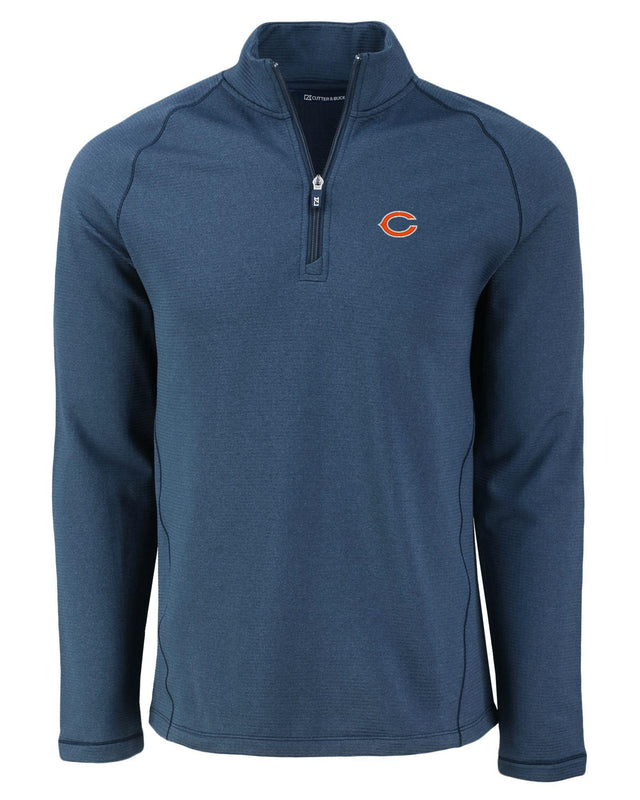 Bears Cutter and Buck Men's Navy Peshastin Eco Fleece Half Zip Pullover