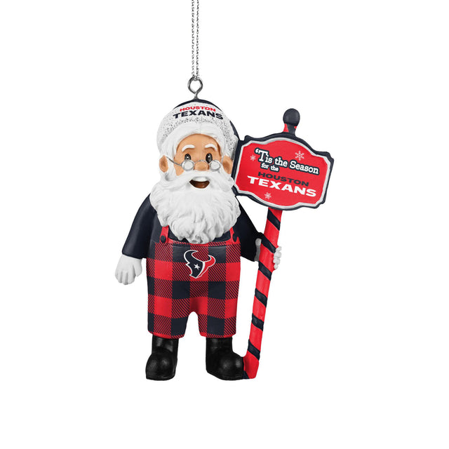 Texans Santa Overalls Ornament