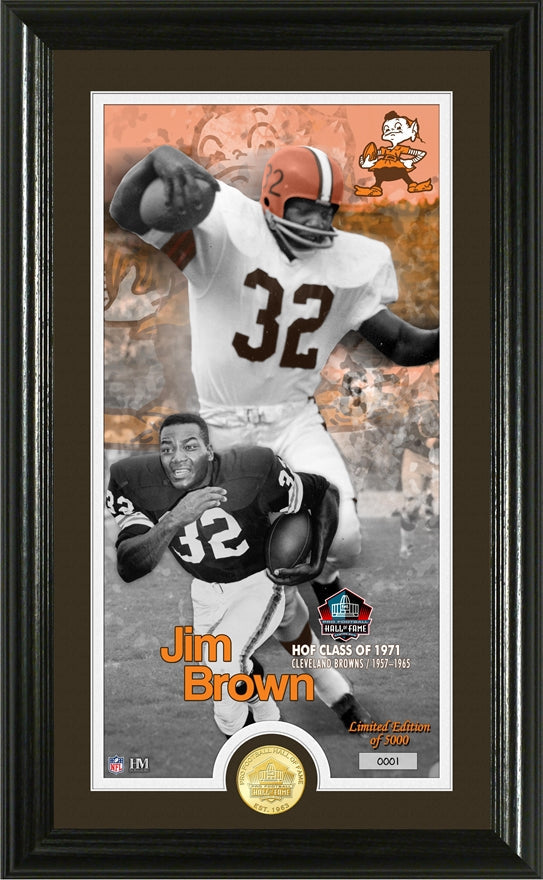 Jim Brown 1971 NFL Hall of Fame Supreme Bronze Coin Photo Mint