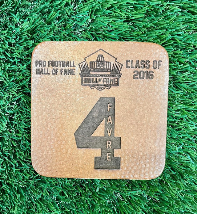 Brett Favre Leather Player Coaster