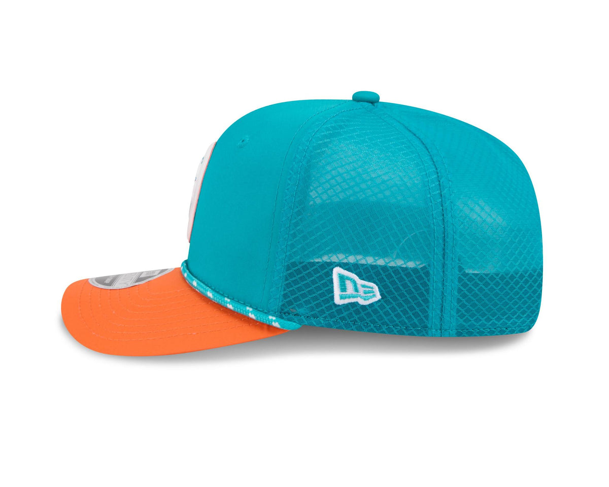 Dolphins 2026 New Era Men's 9SEVENTY Stretch Snap Two-Tone Hat Pro Football Hall of Fame