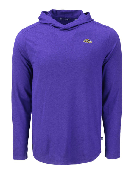 Ravens Cutter and Buck Men's Purple Coastline Epic Comfort Eco Hooded Shirt