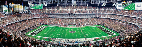 Raiders 1000pc Panoramic Puzzle - 50yd line- DS Pro Football Hall of Fame