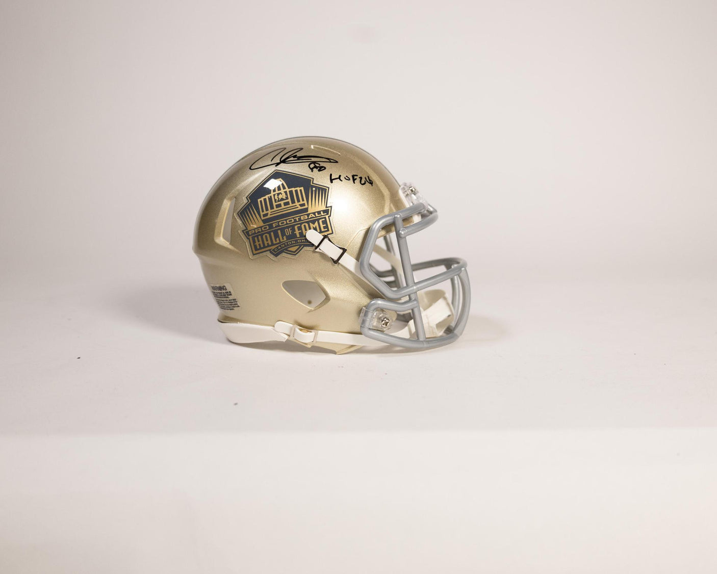 Andre Johnson Autographed Hall of Fame Gold Mini Helmet