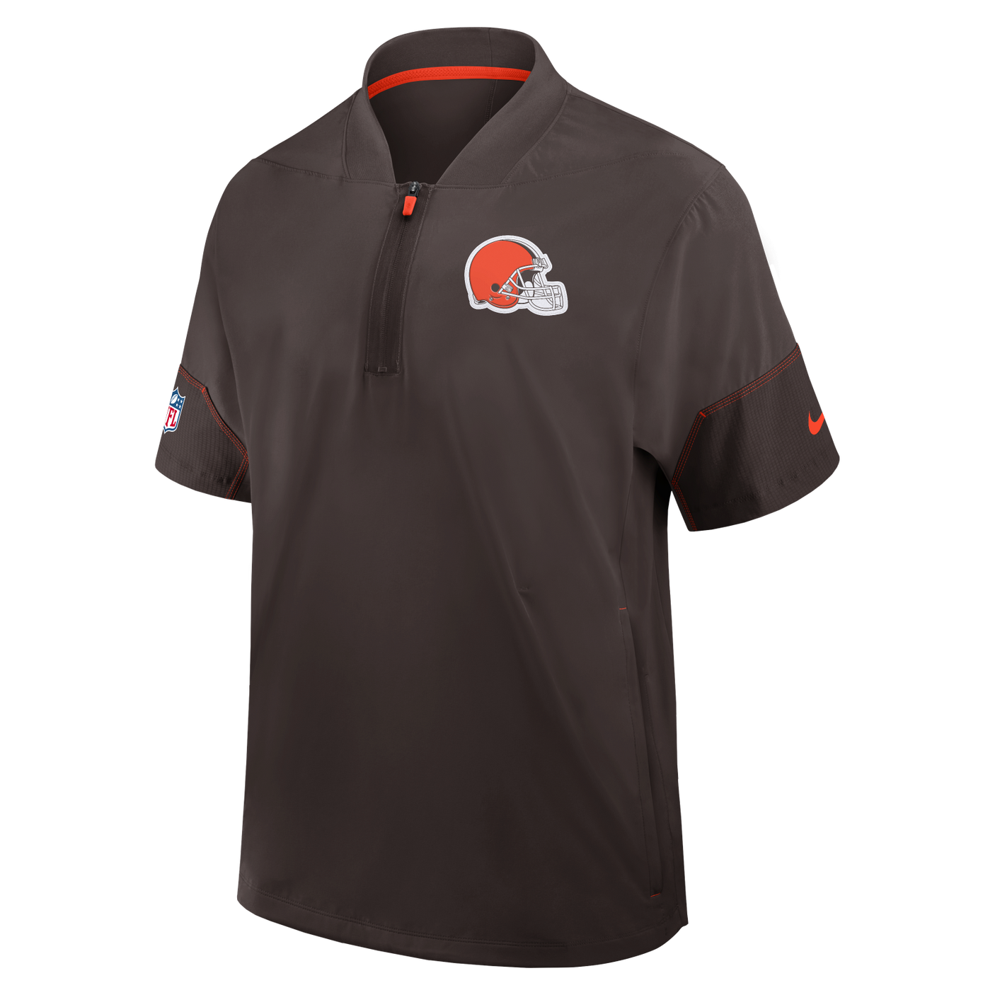 Browns 2026 Nike Men's Lightweight Coaches Short Sleeve Jacket