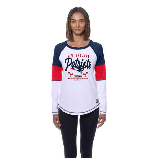 Patriots 2025 New Era Women's White Long Sleeve T-Shirt