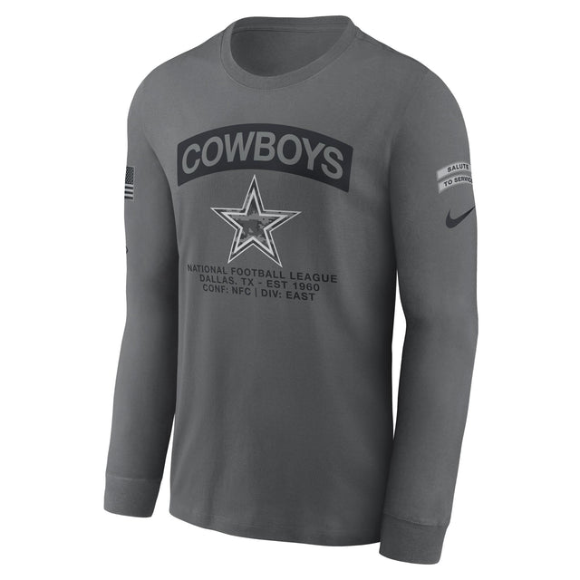 Cowboys 2026 Nike Men's Salute to Service Long Sleeve T-Shirt Pro Football Hall of Fame
