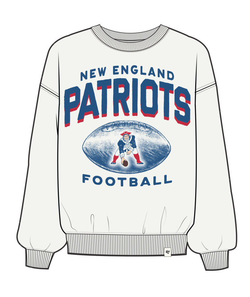 Patriots 2025 '47 Brand Women's Arch Cloud Oversized Crewneck