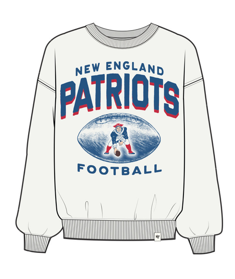 Patriots 2025 '47 Brand Women's Arch Cloud Oversized Crewneck