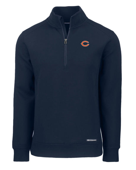 Bears Cutter and Buck Men's Navy Roam Eco Quarter Zip Pullover