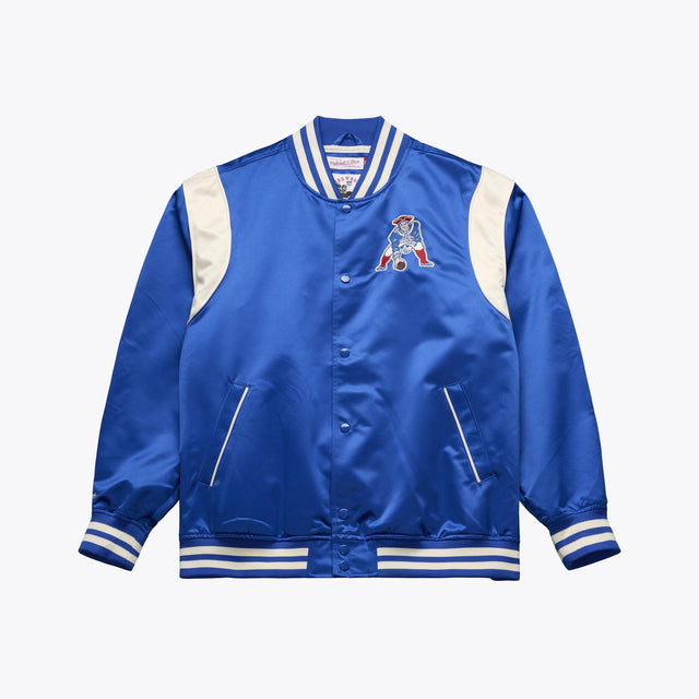 Patriots 2026 Mitchell & Ness Men's NFL Retro Roots Lightweight Satin Jacket (10355288047892)