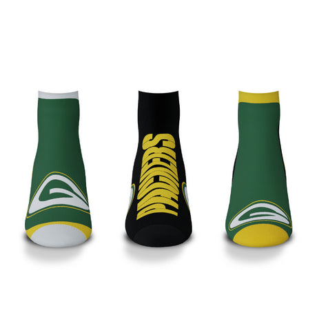 Packers For Bare Feet Flash 3 Pack Socks