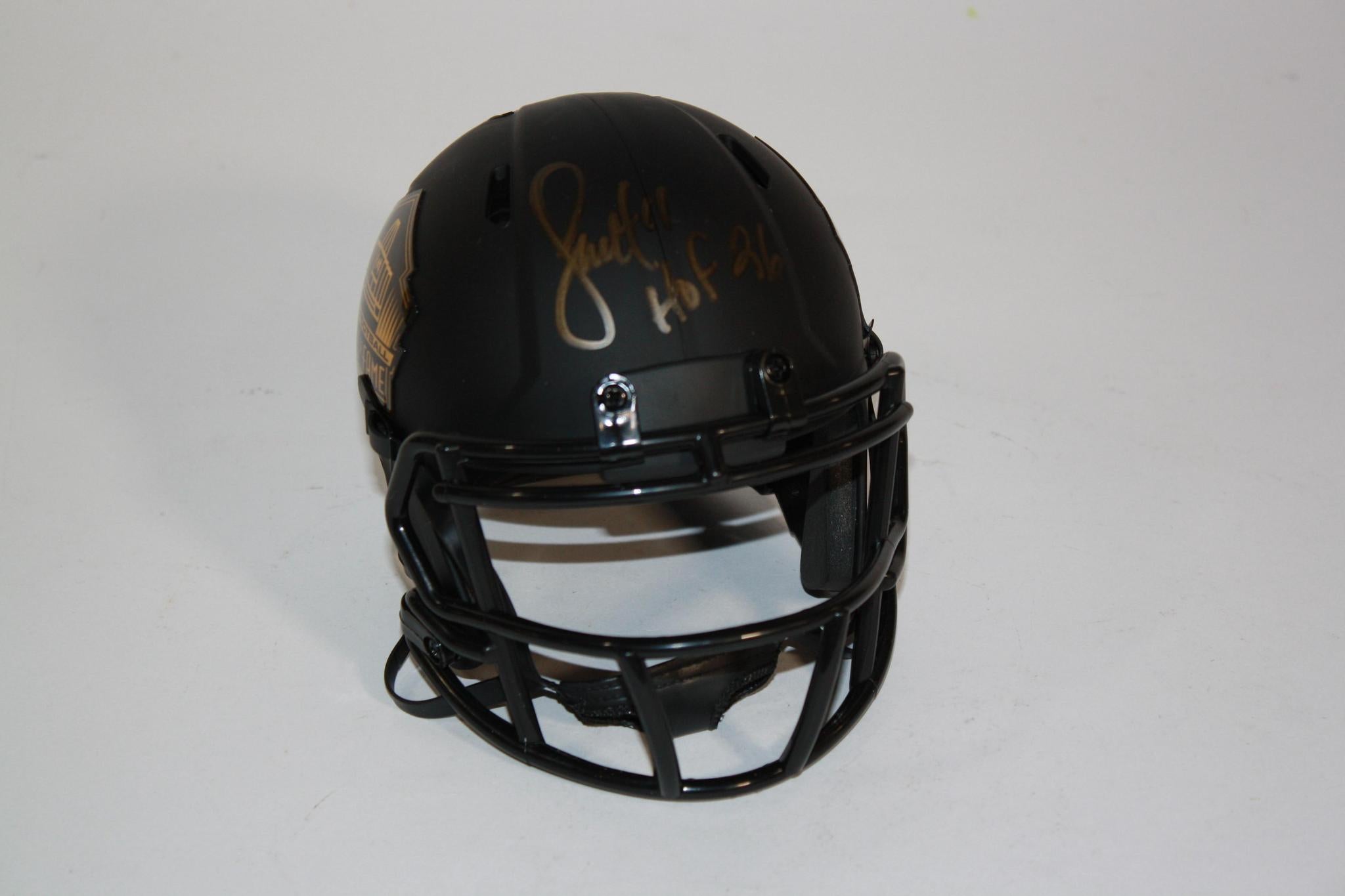 Larry Fitzgerald Autographed Hall of Fame Black Mini Helmet with