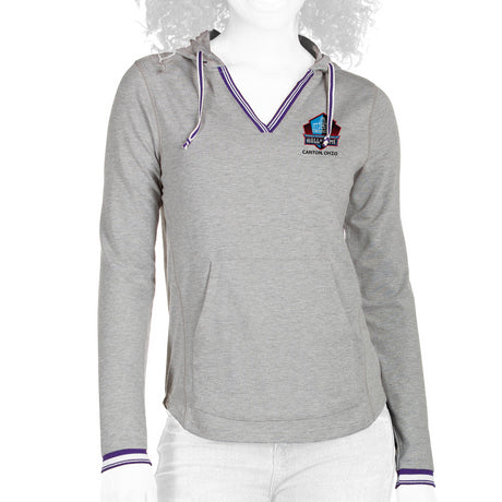 Hall of Fame Women's Antigua Warm-Up Tri-Blend Hoodie Long Sleeve V-Neck T-Shirt