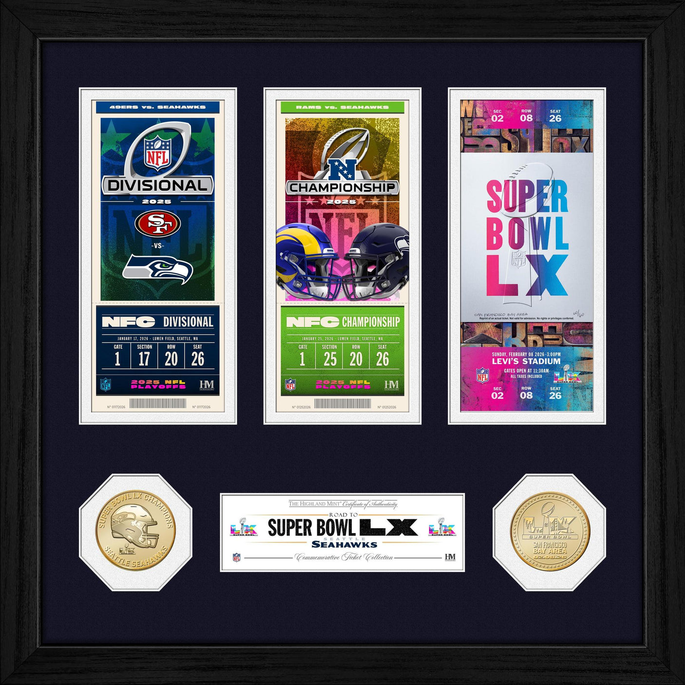Seahawks Road to the Super Bowl LX (60) Champs Ticket Bronze Coin Photo Mint