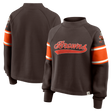 Browns 2025 Fanatics Women's Toss Sweep Mock Neck Fleece Crewneck