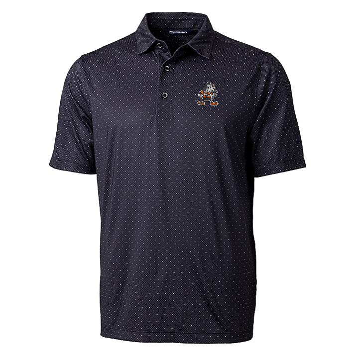 Browns Pike Double Dot Print Stretch Throwback Logo Polo