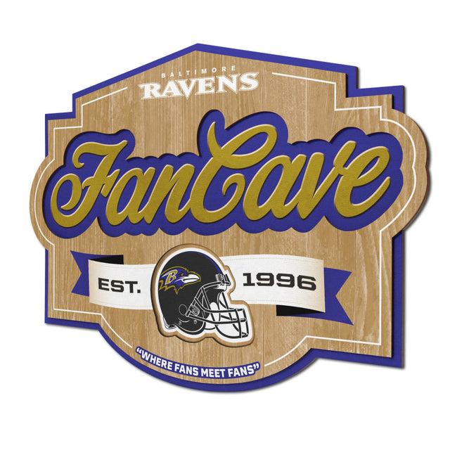 Ravens 3D Fan Cave Wall Sign