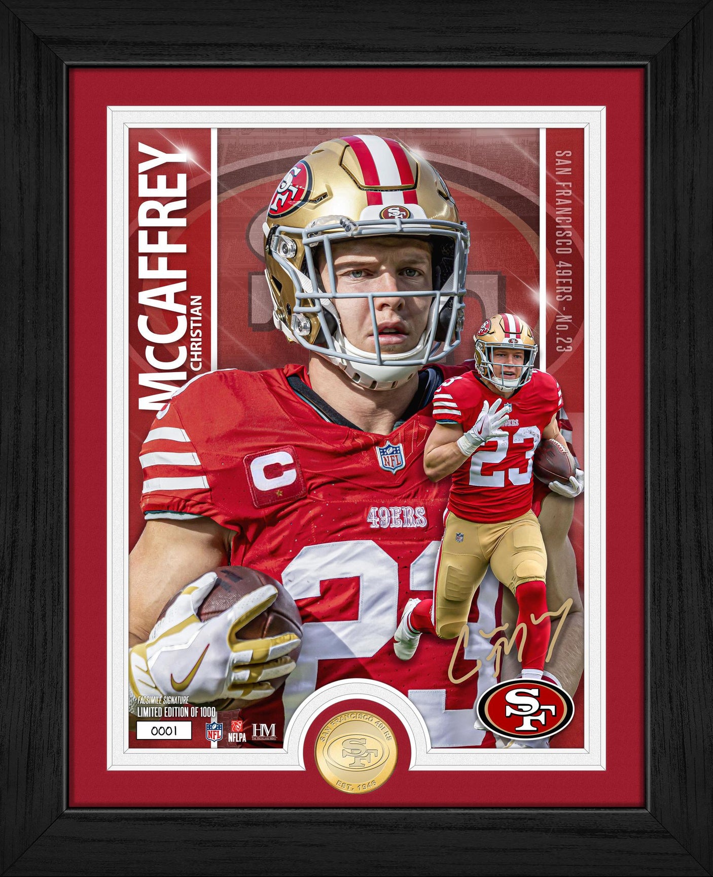 Christian McCaffrey Artist Proof Bronze Coin Photo Mint