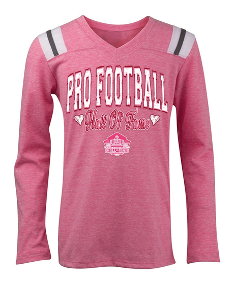 Hall of Fame Youth Girls Long Sleeve T-shirt- Pink