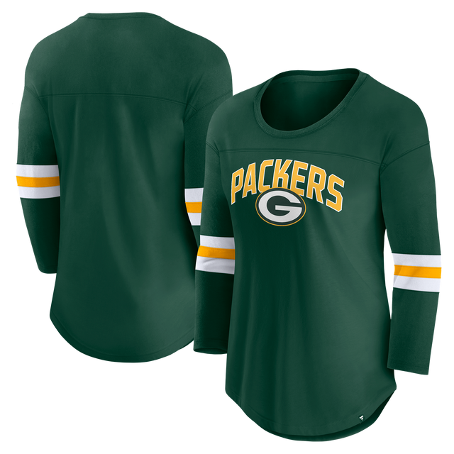 Packers Women's Fanatics First Team Arch 3/4 Sleeve T-Shirt