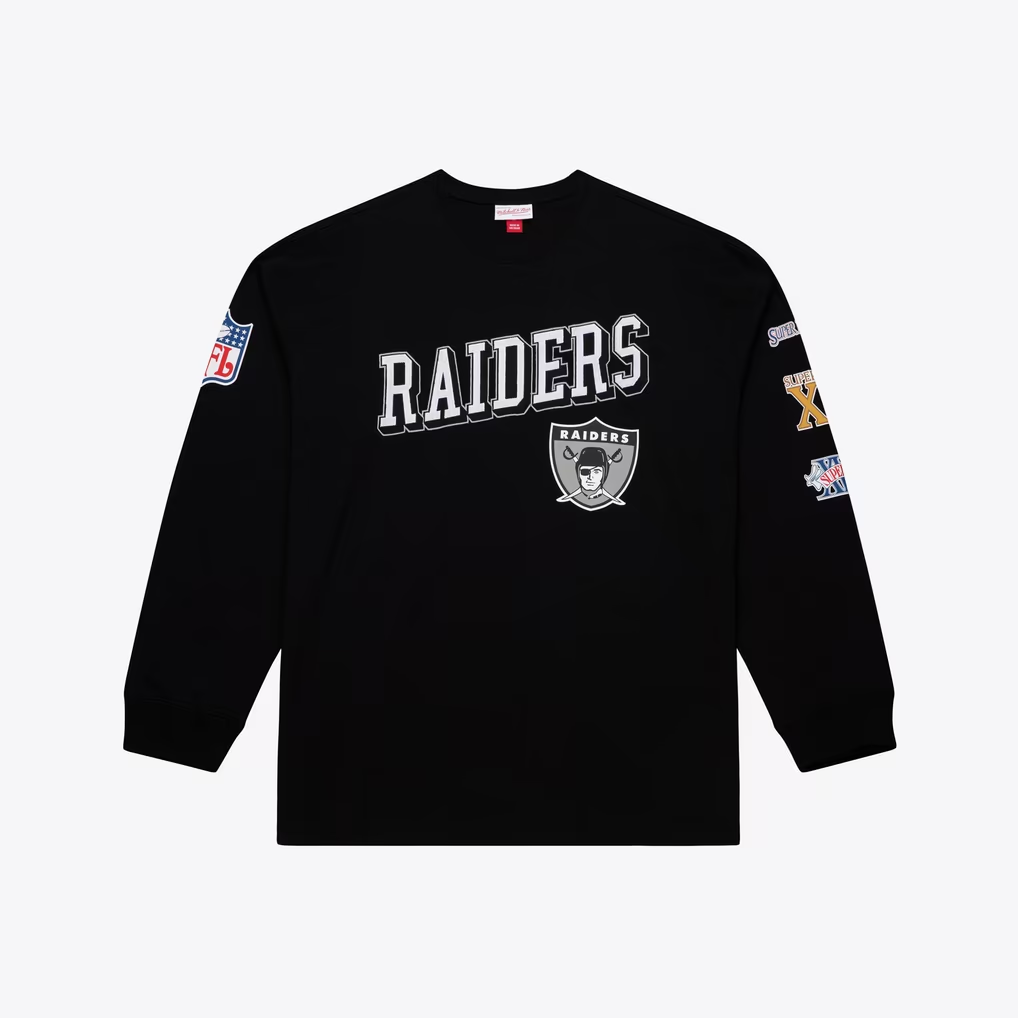Raiders 2026 Mitchell & Ness Vintage Logo Training Camp Long Sleeve T-Shirt Pro Football Hall of Fame
