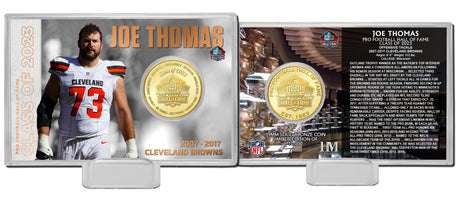 Browns Joe Thomas Class of 2023 Hall of Fame Bronze Coin Acrylic Display