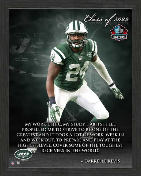 Jets Darrelle Revis Class of 2023 Hall of Fame Inspirational Quote Frame