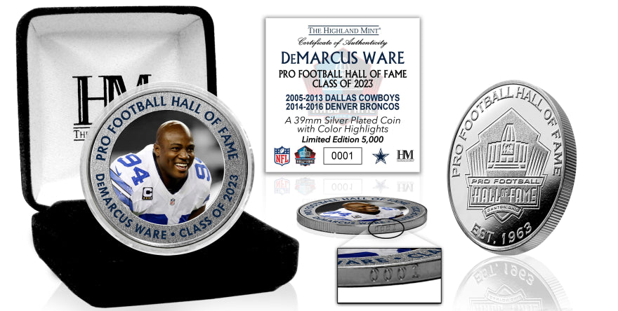Cowboys DeMarcus Ware Class of 2023 Hall of Fame Silver Coin