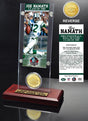 Joe Namath "1985 NFL Hall of Fame Inductee" Ticket & Bronze Coin Acrylic Desktop