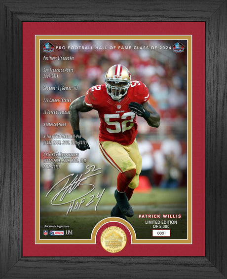 Patrick Willis Hall of Fame Class of 2024 Bronze Coin Photo Mint